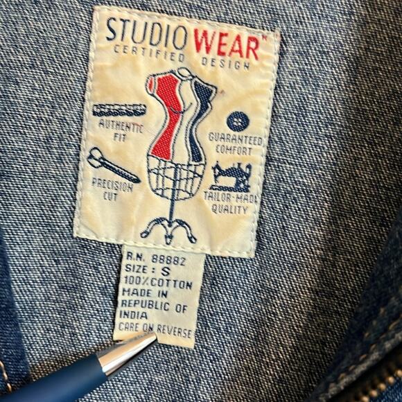 VTG Studio Wear Jean Jumper Women’s Denim Maxi Dress Small S Corduroy Cowgirl - Picture 4 of 16